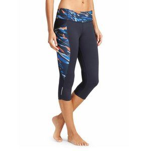 Athleta Be Free Knicker Spliced Fir M Navy Pockets